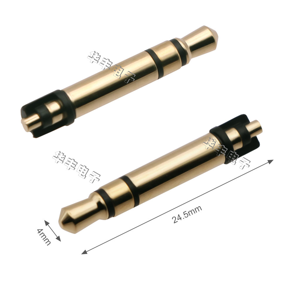 DC插头3.5耳机插针3.5三极无托盘插钉镀金双声道音频头耐高温插头
