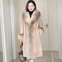整貂水貂女装中长款海宁皮草一体狐狸毛裘皮大衣外套冬新款厚时尚