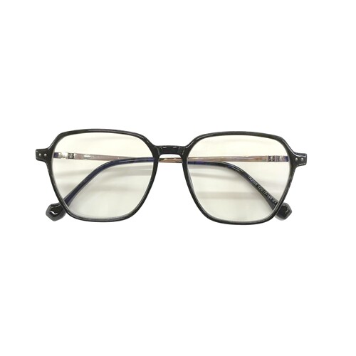 New 2005 Retro Fashion Student Glasses with TR Metal Square Frame, Blue Light Blocking Non-prescription Eyeglasses