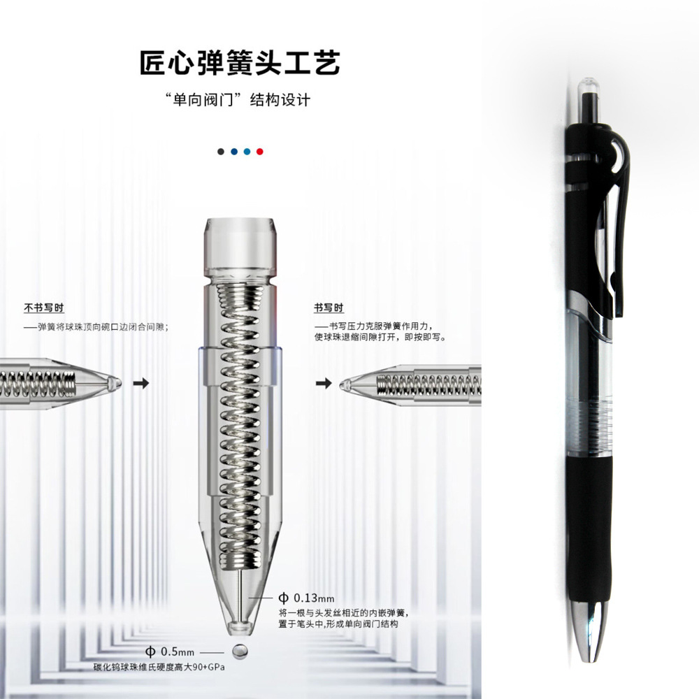 Clásico de prensa personalizado LOGO buena escritura suave K35 bala de 0.5mm pluma negra papelería de oficina
