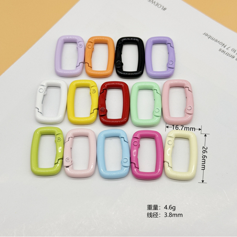 スプリングリングキャンディーカラースプリングバックルアクセサリーカラフルな愛ペイントブックリングカードリングキーホルダーオープン diy ジュエリー|undefined