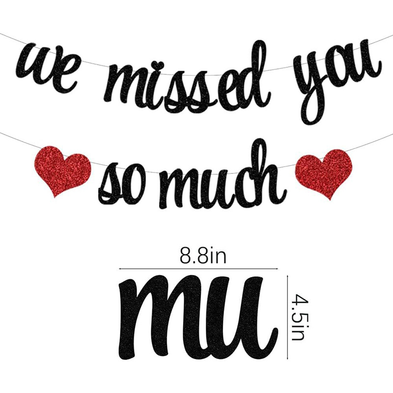 Te extrañamos tanto Banner, banner de bienvenida negro, signo de bienvenida a casa