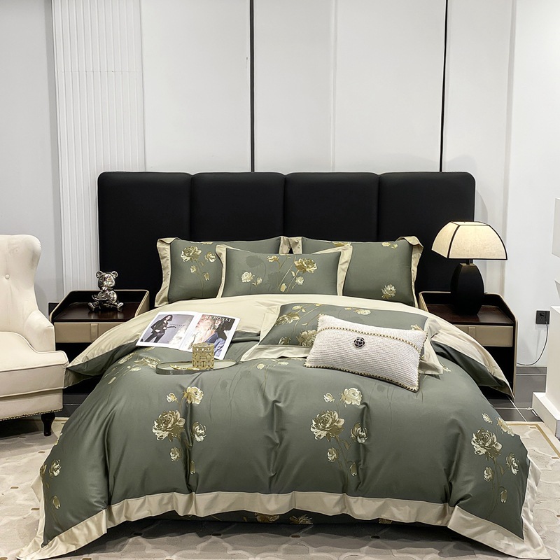 100 xinjiang algodón de lana larga impresión digital de cuatro piezas de sábanas de cama de algodón tipo a cuatro piezas de sábanas