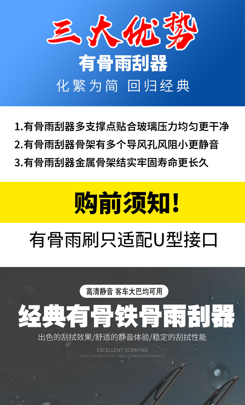 Shenghao electric three-wheeled and four-wheeled vehicle wipers with a metal frame are specifically designed for elderly mobility scooters and are compatible with new energy vehicles