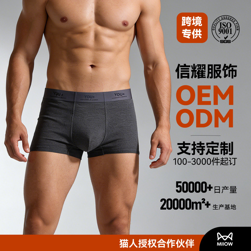New Autumn and Winter Maillard Brushed Suede Men's Underwear 10A Antibacterial Crotch Seamless Soft Waxy Breathable Boxer Briefs