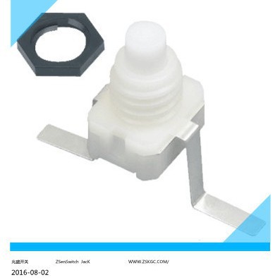 带螺母自锁开关批发 白色按压按键开关 迷你按钮开关ON OFF