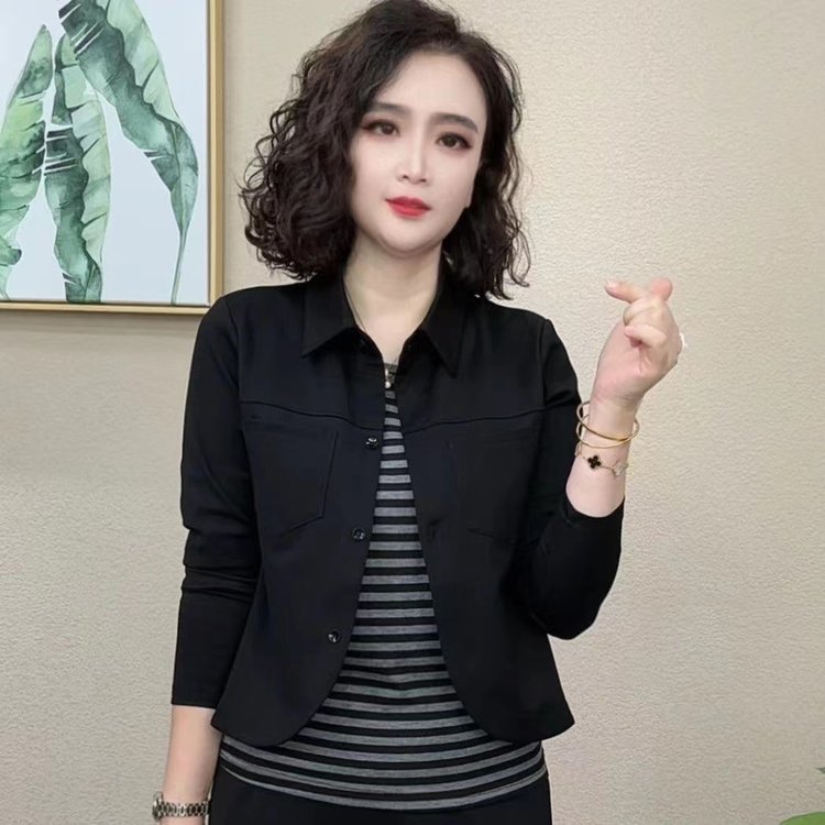 一件代发抖音乐艳直播同款2025秋季新款时尚假两件拼接洋气上衣女|undefined
