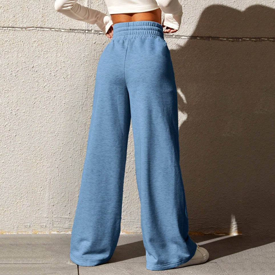 Women's Holiday Daily Streetwear Solid Color Full Length Casual Pants Wide Leg Pants display picture 5