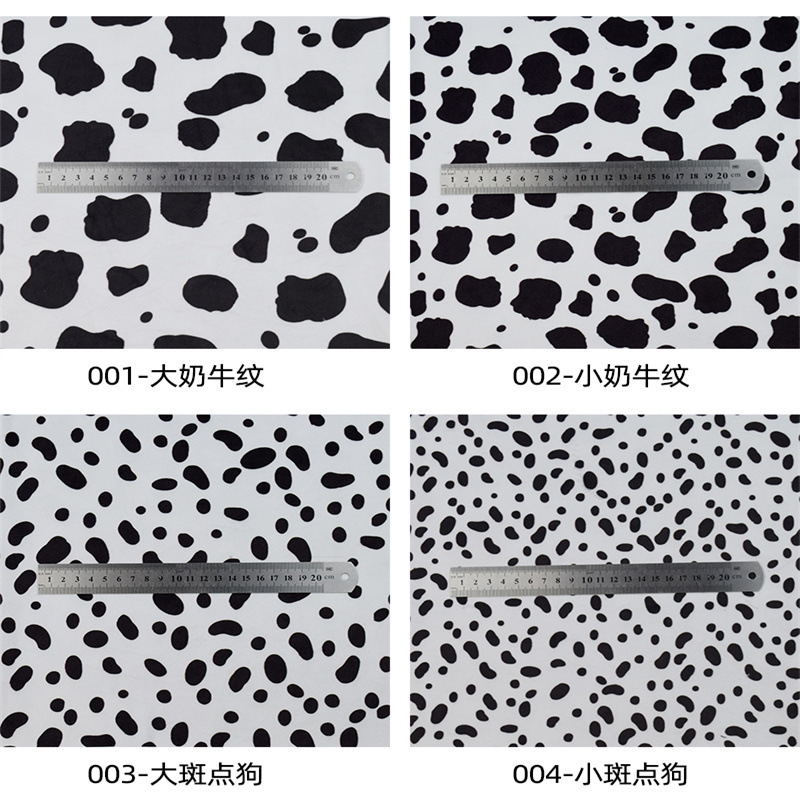 In stock milk grain heat transfer printing single-sided Crystal Velvet White bottom short plush Crystal velvet plush toy fabric