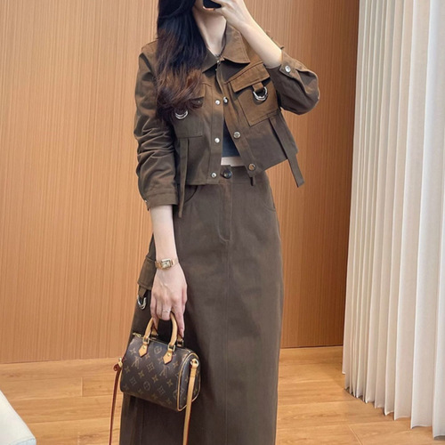 Women's Spring/Summer 2025 Workwear Set: Short Jacket + Skirt Two-Piece Fashion