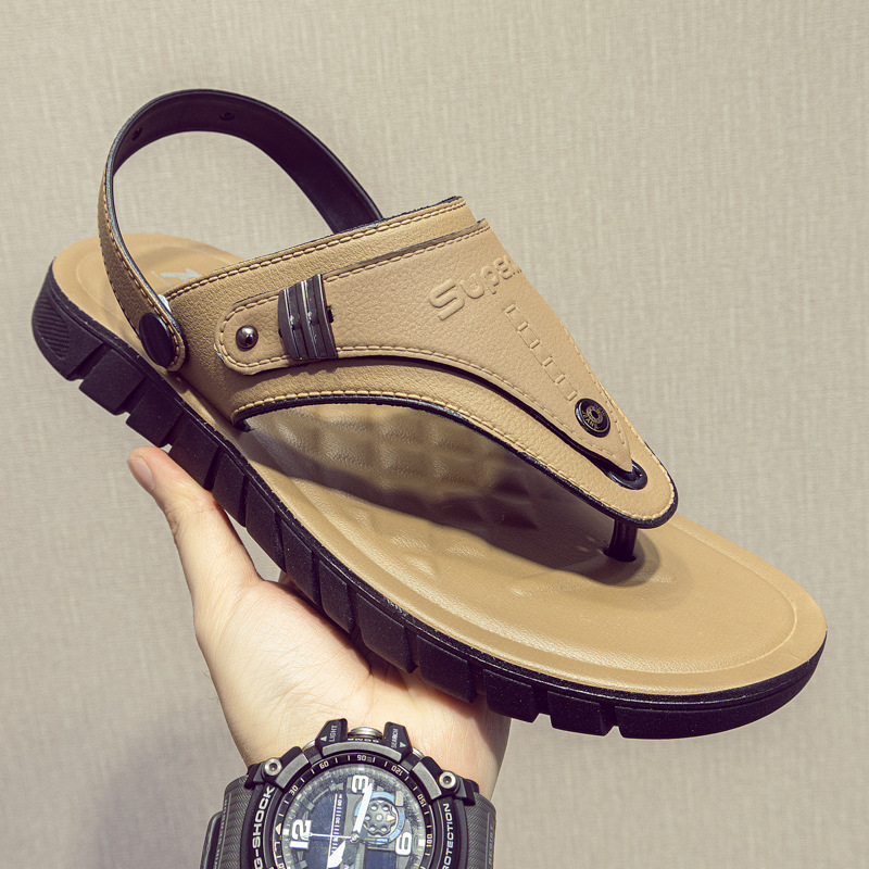 Flip-Flops Men's Summer New Thick-Soled Non-Slip Korean Style Trendy Casual Outdoor Beach Two-Wear Men's Sandals