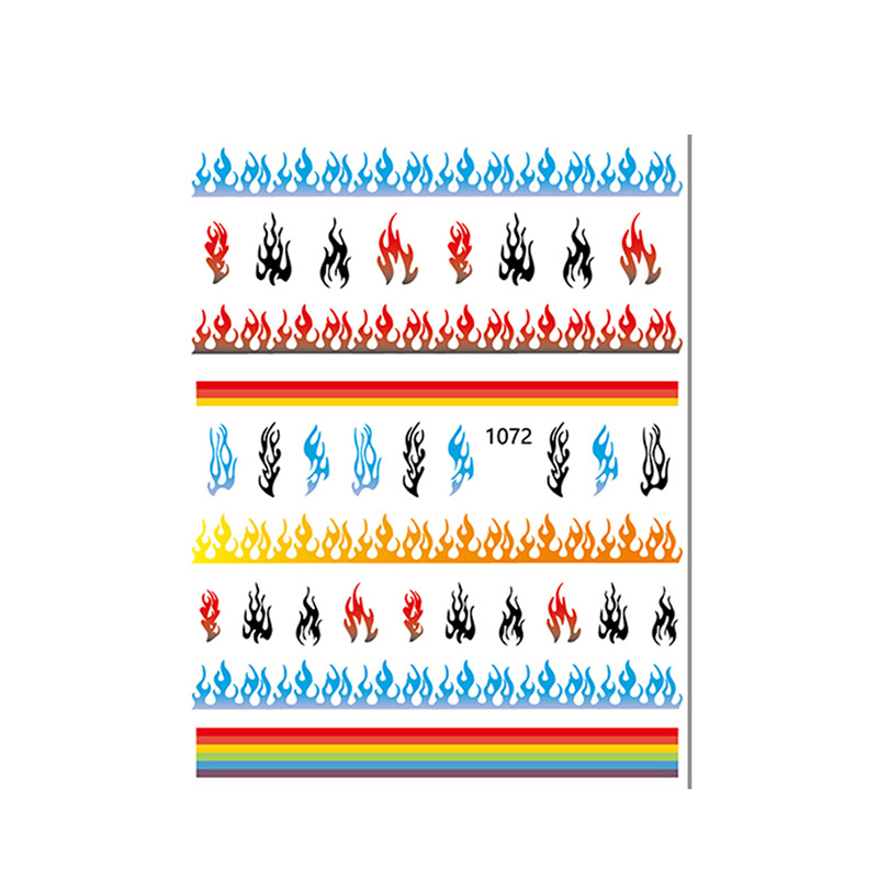Cross-border exclusivo nuevo color mágico de uñas llama pegatinas ultra-delgado con estilo adhesivo ins multi-color llama uñas pegatinas