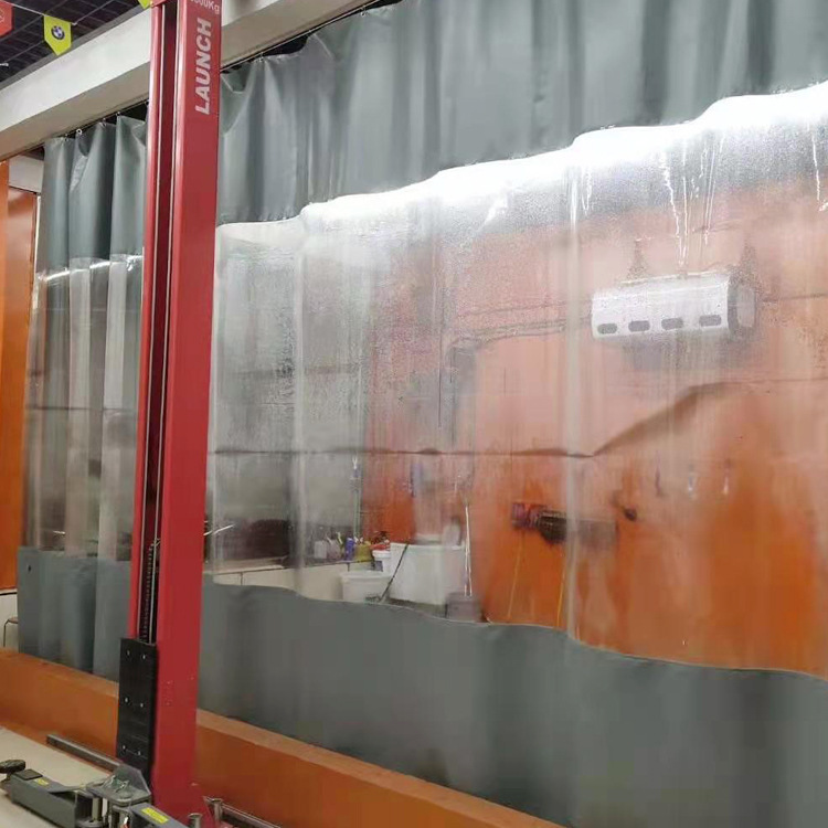 Waterproof Transparent Partition Curtain for Car Wash Rooms, Dust-Free Workshops, Dust-Proof and Water-Proof Sliding Curtain, Wholesale from Manufacturer
