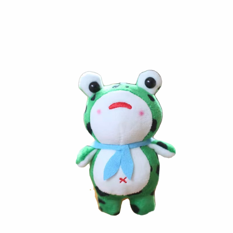 Tiktok mismo estilo pierna larga Rana pequeño colgante de juguete felpa Rana muñeca dibujos animados bolsa adornos llavero