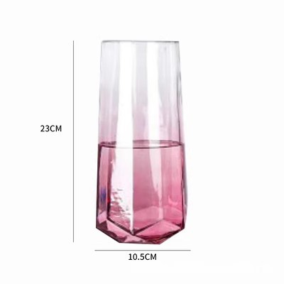 Botón de vidrio de corte creativo al por mayor hidroponía verde flores de bambú rico lirio de escritorio floral de color gradiente