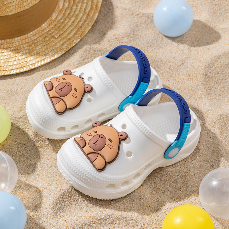 Children's Croc Shoes Summer Boys and Girls Baby Cartoon Soft Soled Slippers Children's Middle-Aged Baotou Beach Shoes Sandals and Slippers