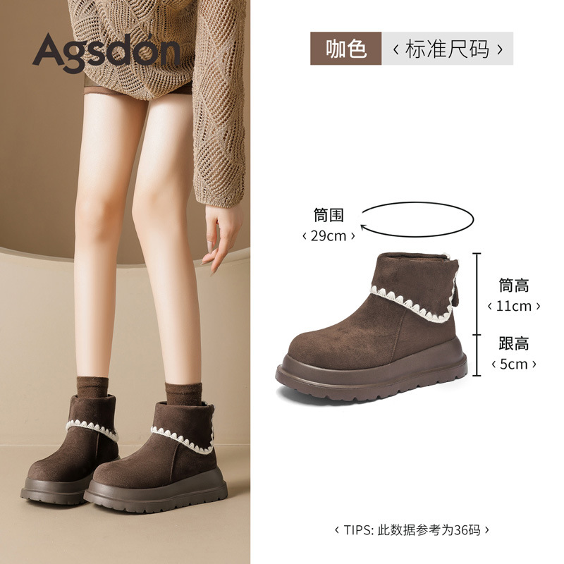 Botas de nieve de fondo grueso para mujeres 2025 nuevo otoño invierno residuos de viento retro botas de algodón de camisa de Martin