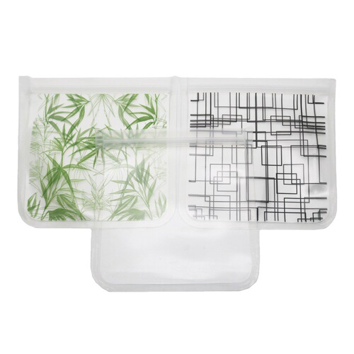 EVA food storage bag, three-dimensional PEVA double-track storage bag, refrigerator fruit and vegetable ziplock bag