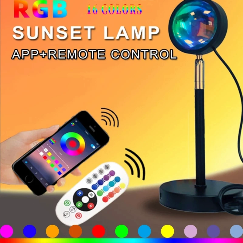 Граффити RGB закатное освещение с 16 цветами, пульт ДУ, 5V15WLED, цветная атмосфера, солнечный закат, свет