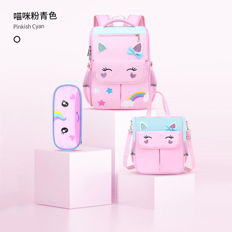 Nuevas mochilas para niños y niñas, estudiantes de primaria de grado 1 - 3 - 6 para reducir la carga de la mochila de hombro para niños de 6 - 9 - 12 años de edad, bolsas ligeras