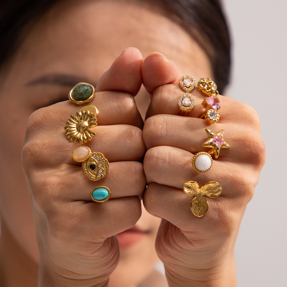 Francés retro nicho de titanio anillo abierto de acero de alto sentido femenino Europa y los Estados Unidos color Joker anillo de joyería al por mayor image 4