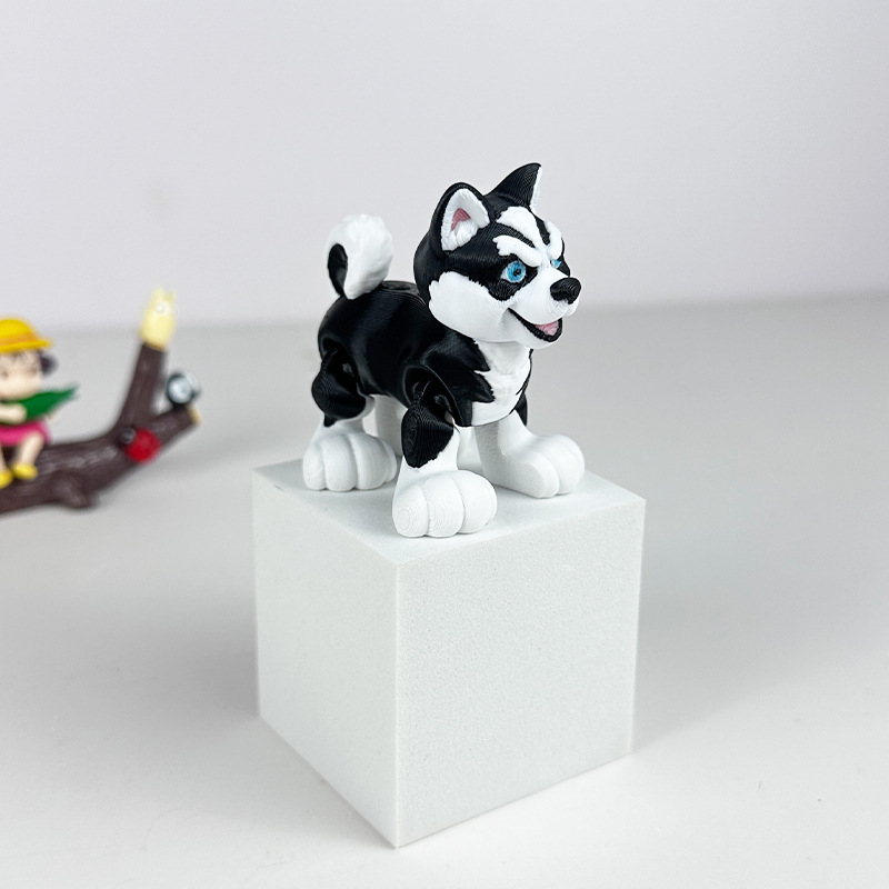 跨境新品可爱哈士奇3d打印玩具桌面摆件塑料工艺品批发模型玩具|undefined