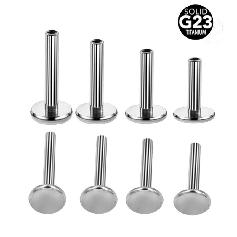 G23 Titanium Alloy Ear Stud Lip Stud Base 1.0mm 1.2mm 1.6mm Puncture Fitting Perforated Thread