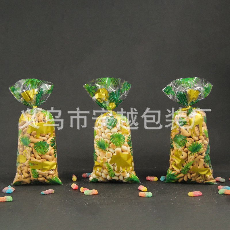 Transfronteriza nueva selva animal fiesta de cumpleaños decoración OPP caramelo regalo galleta bolsa de celofán