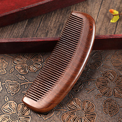 Black gold sandalwood round handle big moon sandalwood wood comb solid wood household peach wood long hair men and women gifts