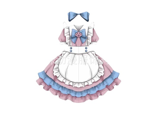 Japanese style sweet schoolgirl anime drama cosplay lolita dress film maid cosplay outfit Bow Lolita Dress Women's pink and blue cute dress