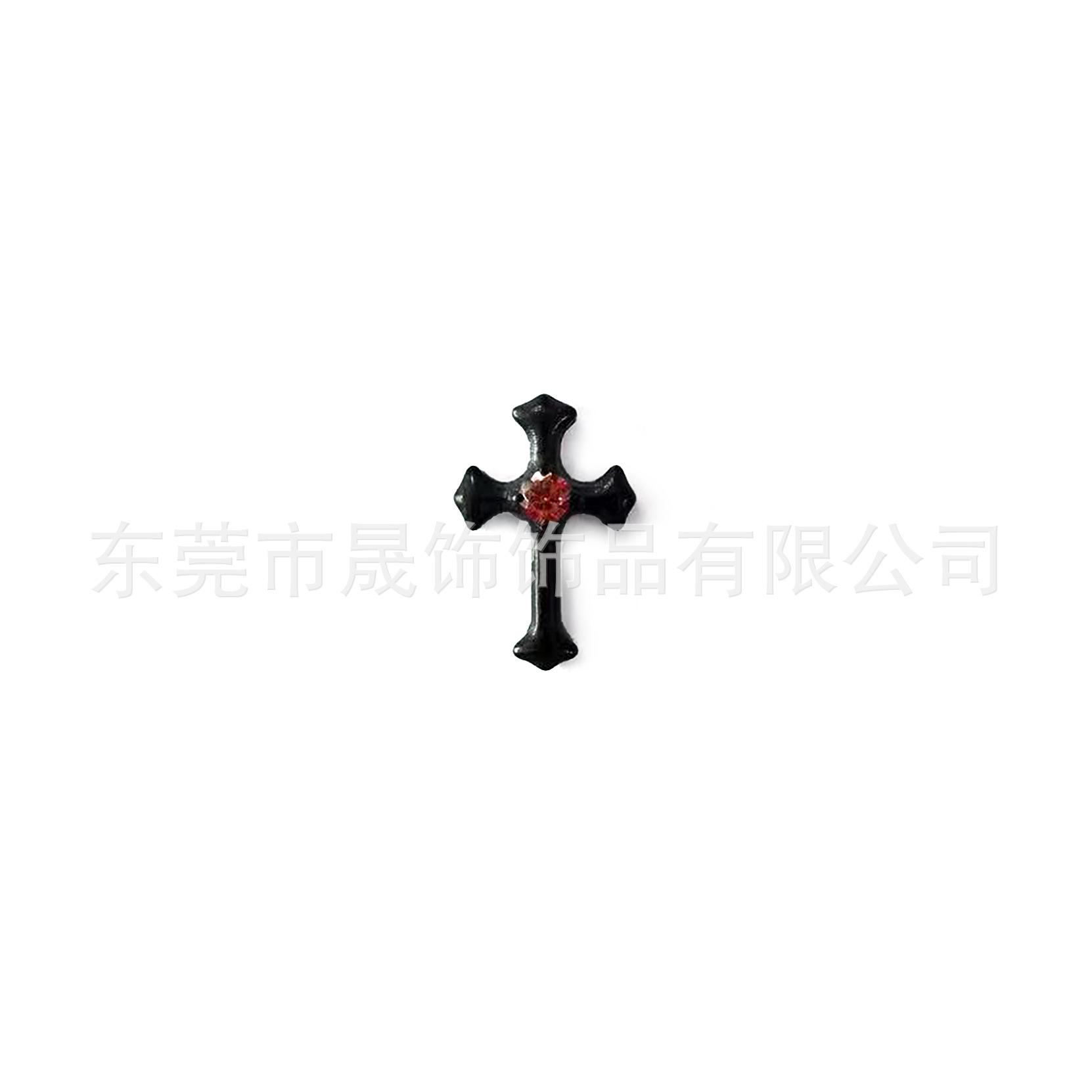 F136 Titanium Ear Stud 朋克 Black Cross Studded Cubic Zirconia Helix Cartilage Stud G23 Implant Grade Titanium 人体 Piercing Jewelry