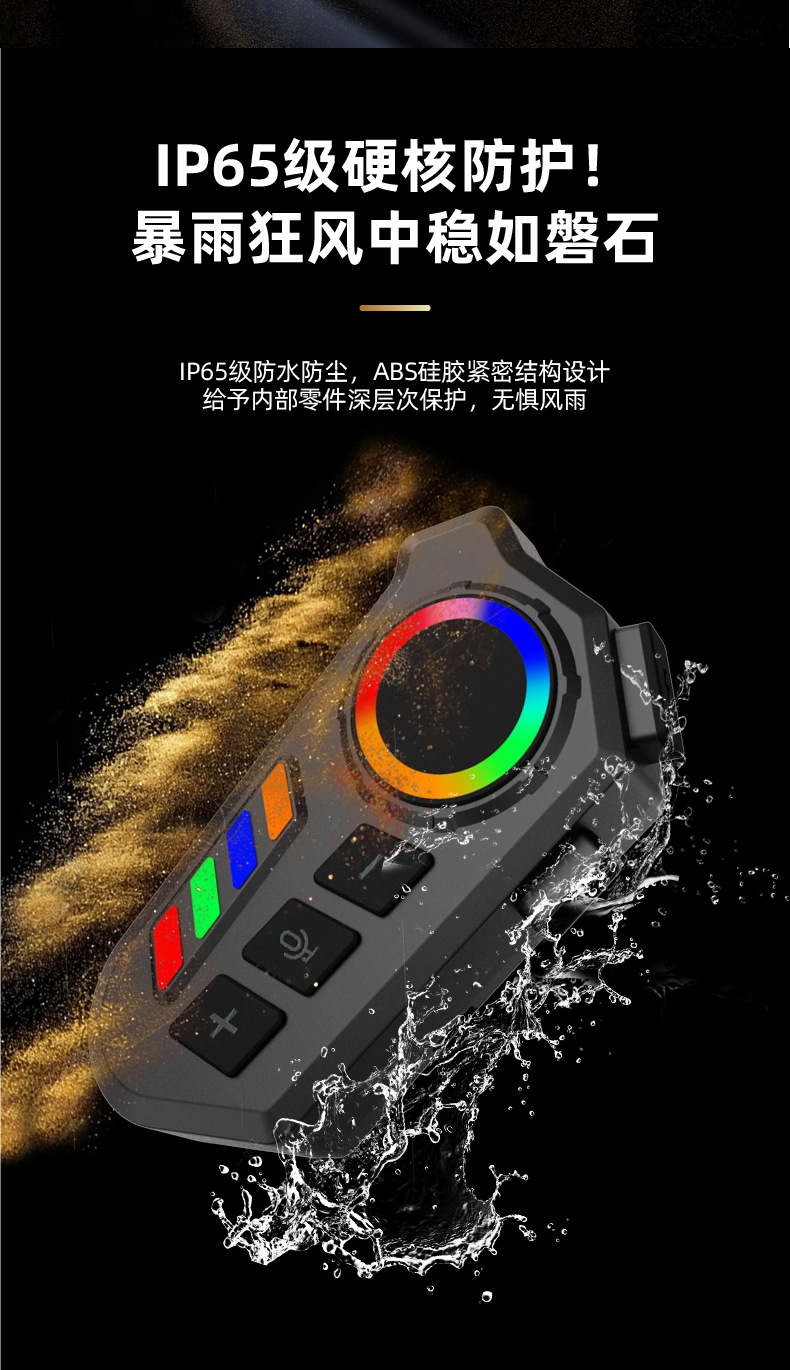 Cross-Border In-Stock Aliexpress Helmet Bluetooth Headset with Built-In External Host, Long Battery Life, Waterproof, Bluetooth, Dropshipping