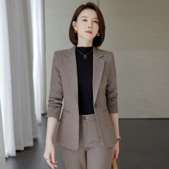 総裁のスーツのスーツの女性と春秋の新型のハイエンドの職業服のスーツの上着の長袖の正装の作業服の2つのセット