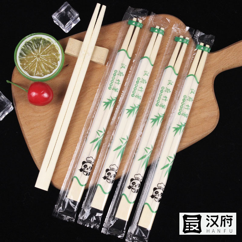 Hanfu 使い捨て箸卸売レストランファーストフードテイクアウト衛生独立包装パンダ竹箸食品グレードの食器|undefined