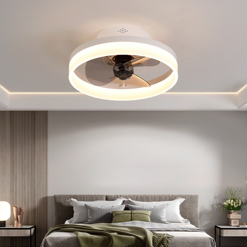 Lámpara Ventilador de Techo 110V de Hierro y ABS para Sala de Estar y Dormitorio