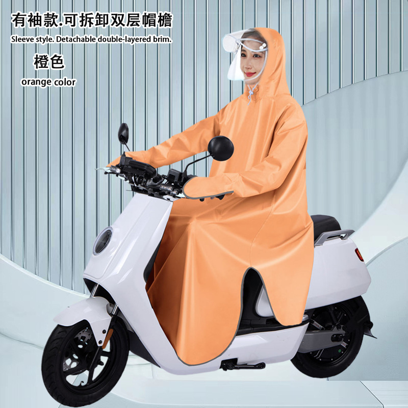 Impermeable con mangas bicicleta poncho coche eléctrico hombres y de las mujeres montar impermeable solo adulto más tamaño cuerpo completo moda