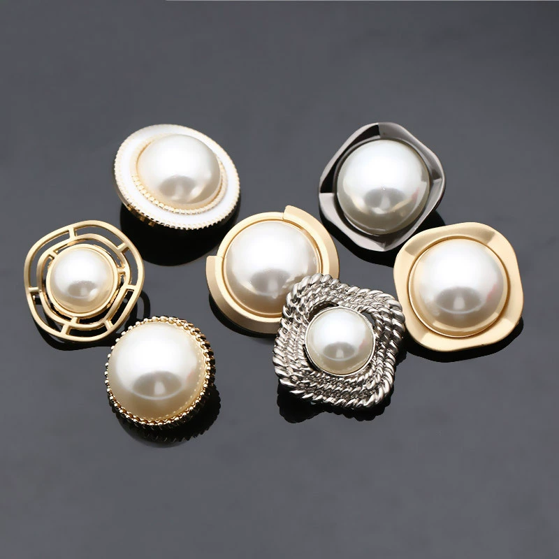 Жемчужная круглая металлическая пуговица женская дикая пуговица пальто декоративные брюки юбка шерстяная ретро роза пуговицы