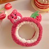 Strawberry, demi-season cute headband, plush hair tufts for face washing, with little bears