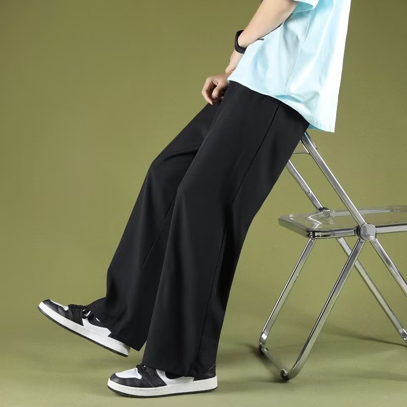 Trend universal silk thin summer solid trousers for leisure