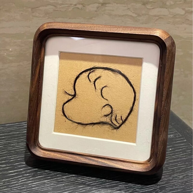 Little Red Book Same Style Solid Wood Photo Frame Infant Fetal Hair Souvenir Homemade Baby Umbilical Cord Painting Frame Ornaments