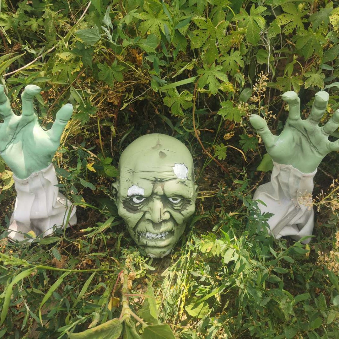 Fabricantes de Halloween guantes de cráneo adornos accesorios de inserción de bares de casas embrujadas decoración de esqueleto