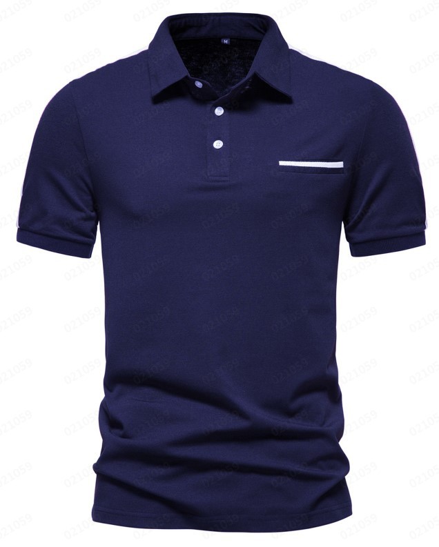 [Punto de aguja] 3D impreso camisa de polo nuevo casual de solapa de manga corta de los hombres camisa transfronteriza estación independiente