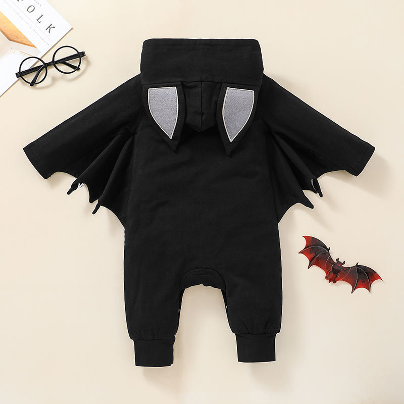 Neue Kinder Kleidung Halloween Baby Langarm Stram Pler 2021 Herbst Cartoon Fledermaus Stil Langarm Einteilige display picture 4