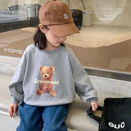 2025春秋新款男童女童宽松圆领套头休闲舒适卫衣韩版中小童童装潮