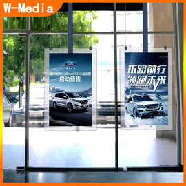 万马55寸液晶双面屏吊装广告机 展厅银行橱窗显示透明屏海报宣传