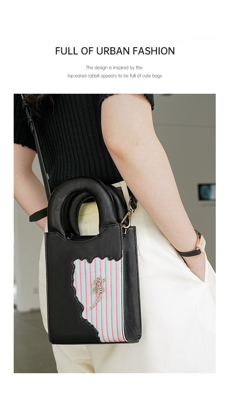 Women's Medium Pu Leather Color Block Flower Streetwear Magnetic Buckle Crossbody Bag display picture 4