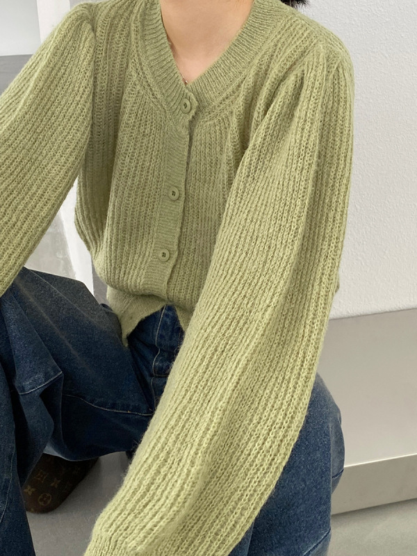 江左 法式复古慵懒感羊毛针织开衫女秋季新款高级感毛衣外套 8610|undefined