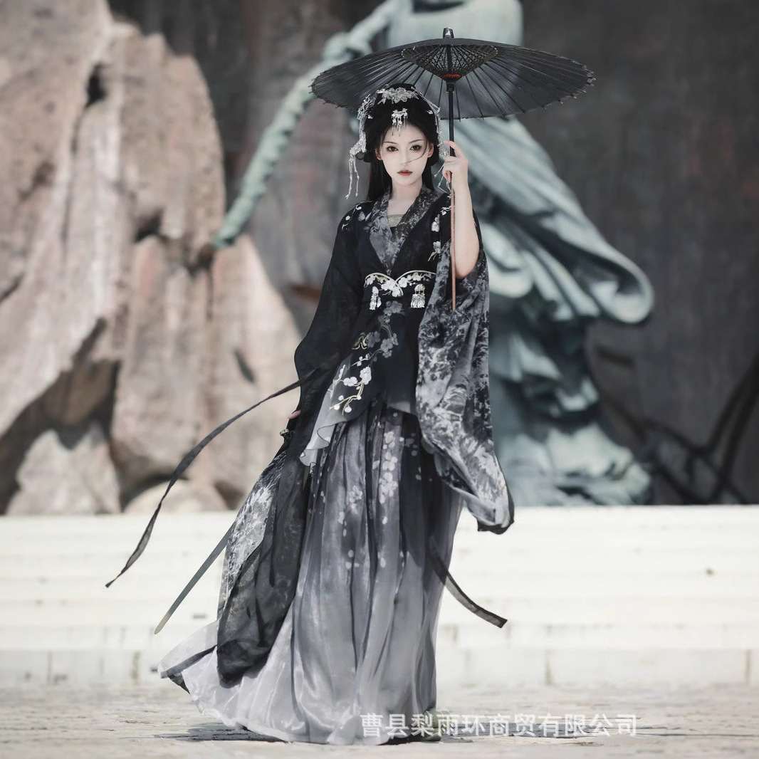 Original Hanfu, Dust-Free Hanfu for Women, Heavy Embroidery with Plum Blossoms, Cool Style, Northern and Southern Dynasties, Jianghu and Martial Arts Style Hanfu