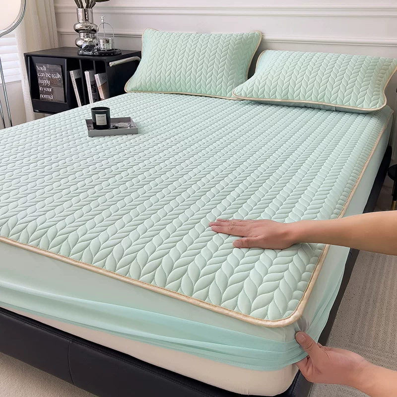 Summer mat, set, silk sheet, bedspread, 3 piece set, increased thickness