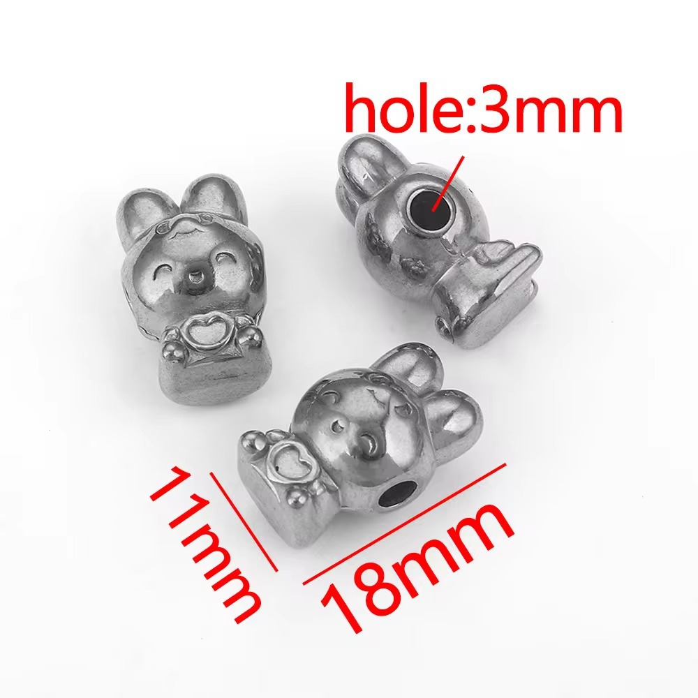 Perforación de acero inoxidable gran agujero diafragma de perlas de oro 18K colgante collar perlas DIY joyas pulseras al por mayor